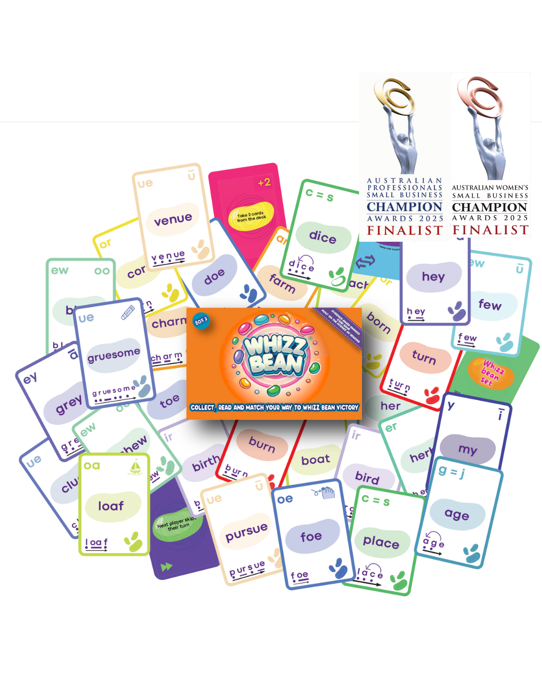 PRE-ORDER (SHIPPING END OF OCTOBER 2025) Whizz Bean Phonics Game for Reading Confidence & Fluency - Box 3